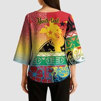 Personalised Torba PNG Day Kimono Sleeve Blouse Oro Tapa Pattern LT9 - Polynesian Pride