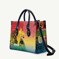 Personalised Torba PNG Day Leather Bag Oro Tapa Pattern LT9 Green - Polynesian Pride