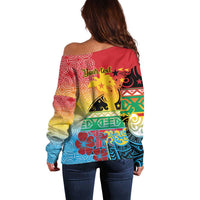 Personalised Torba PNG Day Off Shoulder Sweater Oro Tapa Pattern LT9 - Polynesian Pride