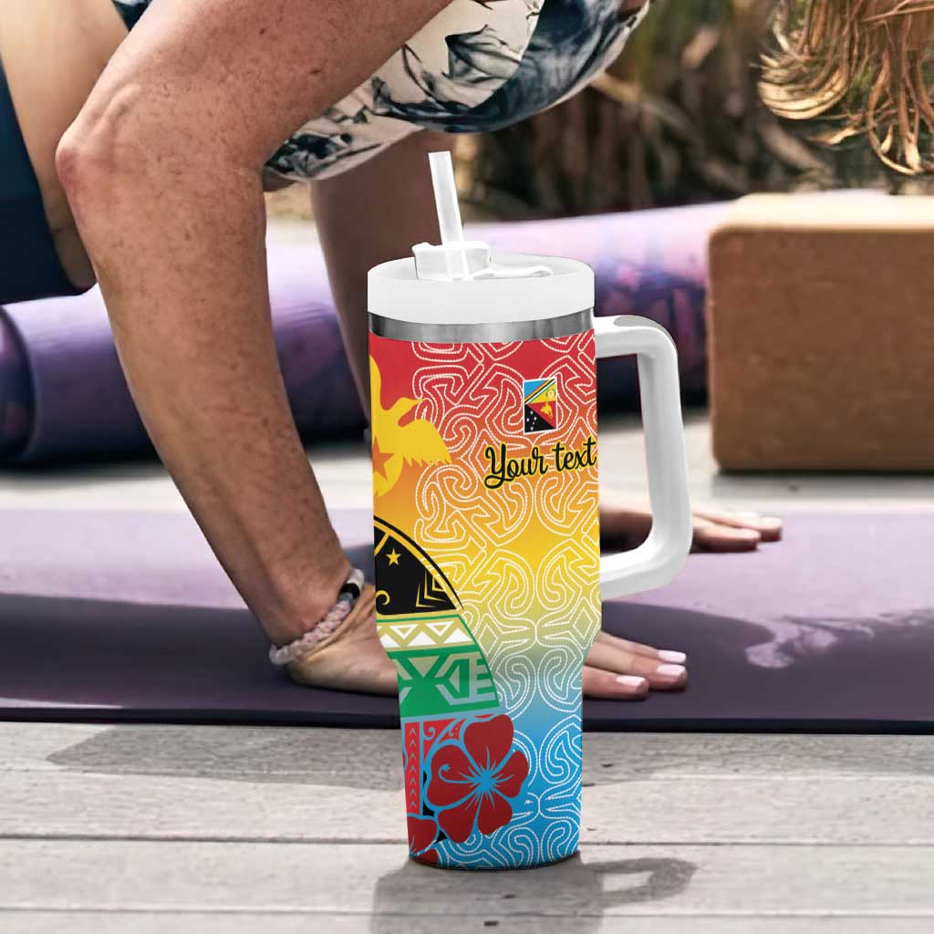 Personalised Torba PNG Day Tumbler With Handle Oro Tapa Pattern LT9 - Polynesian Pride