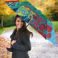 Personalised Torba PNG Day Umbrella Oro Tapa Pattern LT9 - Polynesian Pride