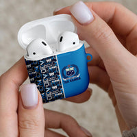 Samoan Warrior Island Heritage AirPods Case Ocean Island Geometry Blue Style LT9 - Polynesian Pride