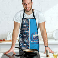 Samoan Warrior Island Heritage Apron Ocean Island Geometry Blue Style LT9 - Polynesian Pride