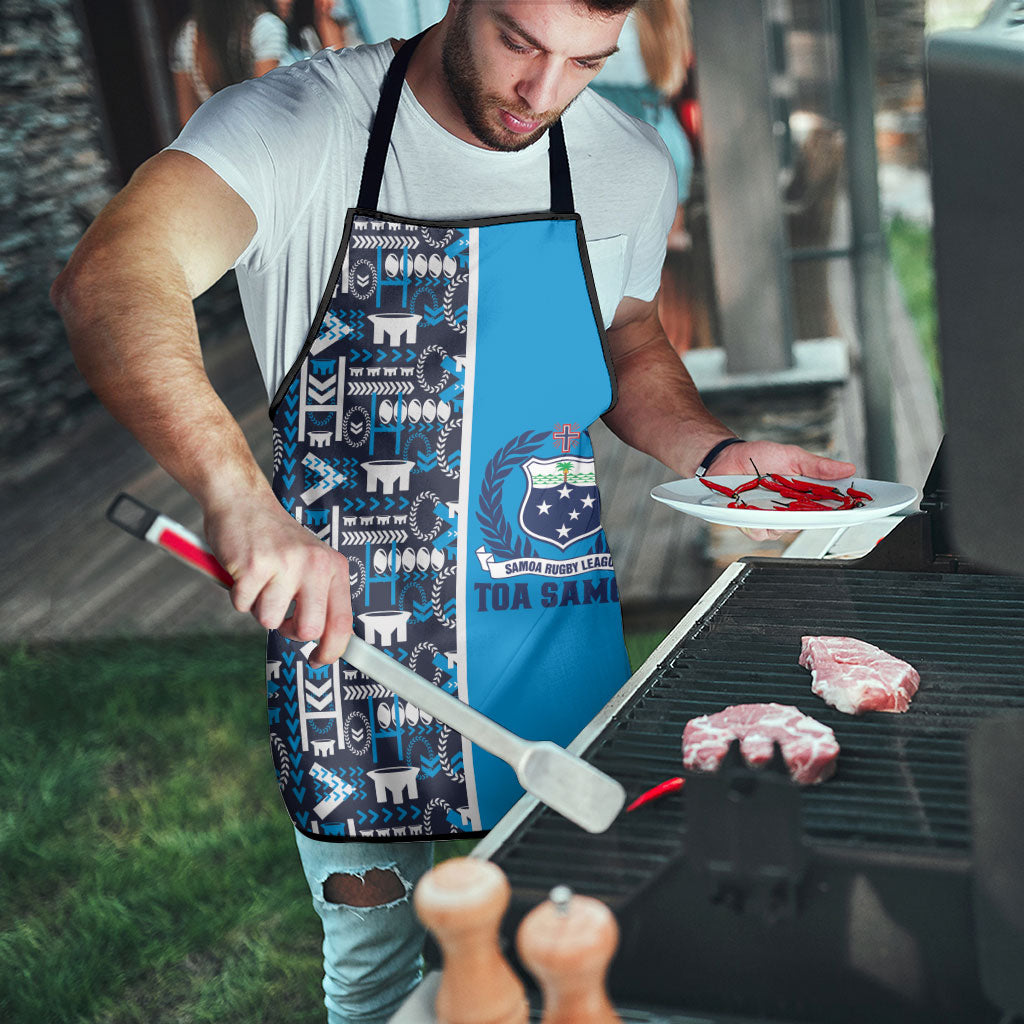 Samoan Warrior Island Heritage Apron Ocean Island Geometry Blue Style LT9 - Polynesian Pride