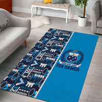 Samoan Warrior Island Heritage Area Rug Ocean Island Geometry Blue Style LT9 - Polynesian Pride