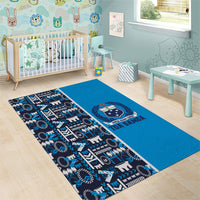 Samoan Warrior Island Heritage Area Rug Ocean Island Geometry Blue Style LT9 - Polynesian Pride