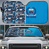 Samoan Warrior Island Heritage Auto Sun Shade Ocean Island Geometry Blue Style LT9 Blue - Polynesian Pride