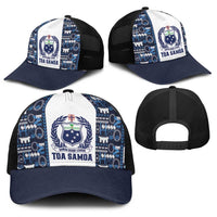 Samoan Warrior Island Heritage Baseball Net Cap Ocean Island Geometry Blue Style LT9 - Polynesian Pride