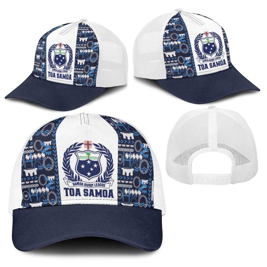 Samoan Warrior Island Heritage Baseball Net Cap Ocean Island Geometry Blue Style LT9 - Polynesian Pride