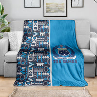 Samoan Warrior Island Heritage Blanket Ocean Island Geometry Blue Style LT9 - Polynesian Pride