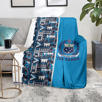 Samoan Warrior Island Heritage Blanket Ocean Island Geometry Blue Style LT9 - Polynesian Pride