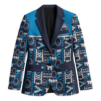 Samoan Warrior Island Heritage Blazer Ocean Island Geometry Blue Style LT9 Unisex Blue - Polynesian Pride