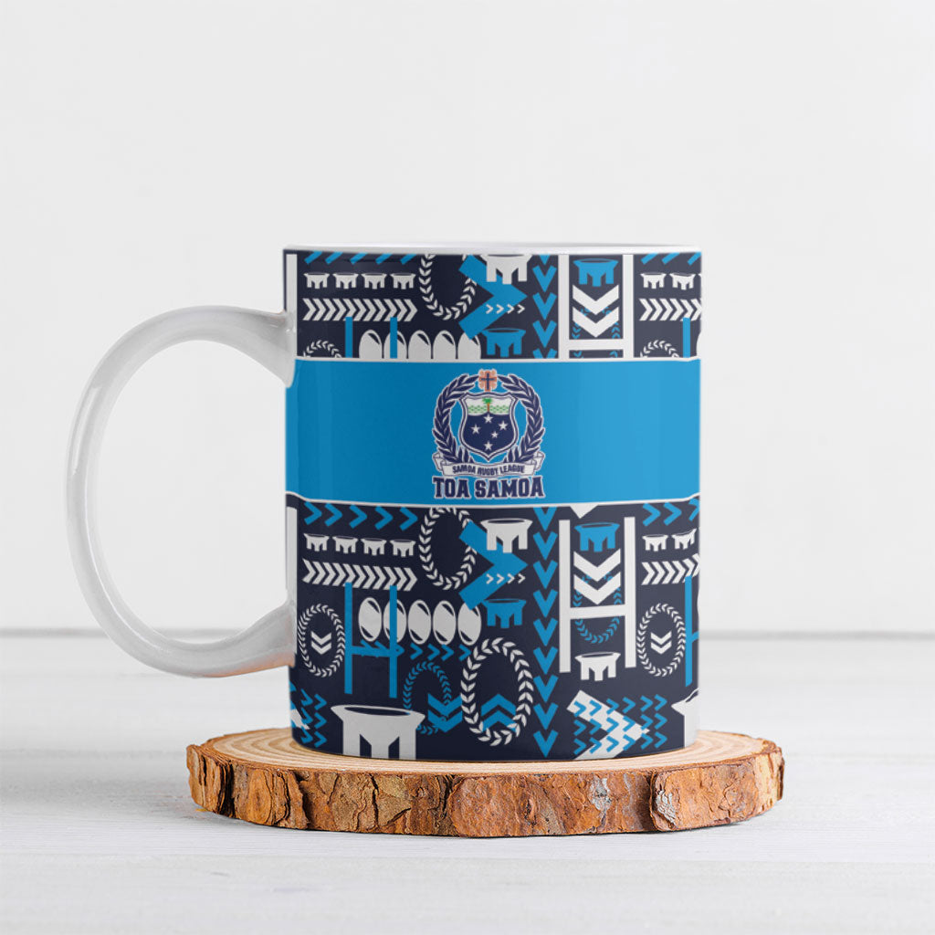 Samoan Warrior Island Heritage Ceramic Mug Ocean Island Geometry Blue Style LT9 Blue - Polynesian Pride