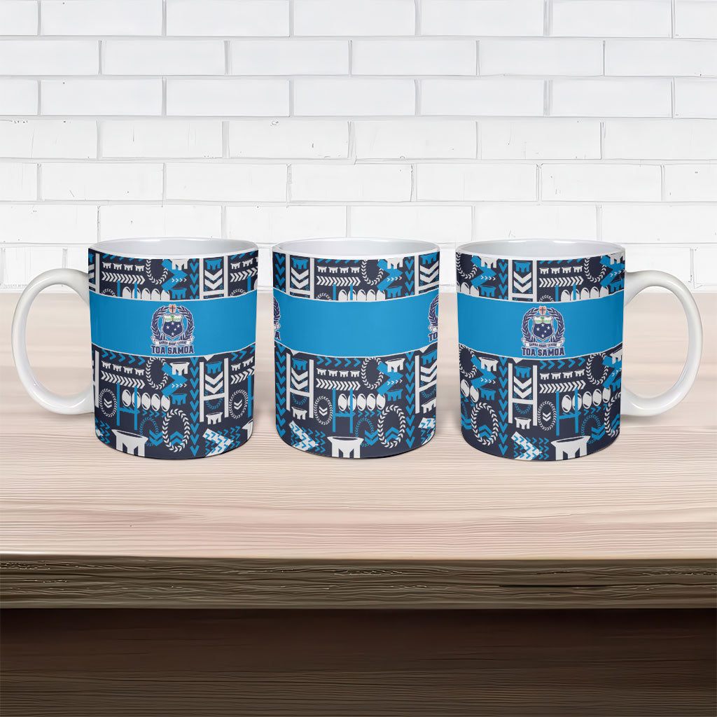 Samoan Warrior Island Heritage Ceramic Mug Ocean Island Geometry Blue Style LT9 - Polynesian Pride