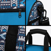 Samoan Warrior Island Heritage Duffle Bag Ocean Island Geometry Blue Style LT9 - Polynesian Pride
