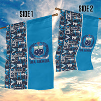 Samoan Warrior Island Heritage Garden Flag Ocean Island Geometry Blue Style LT9 - Polynesian Pride