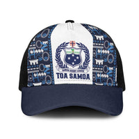 Samoan Warrior Island Heritage Mesh Trucker Cap Ocean Island Geometry Blue Style LT9 One Size Black Blue - Polynesian Pride