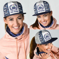 Samoan Warrior Island Heritage Mesh Trucker Cap Ocean Island Geometry Blue Style LT9 - Polynesian Pride
