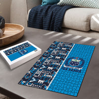 Samoan Warrior Island Heritage Puzzle Ocean Island Geometry Blue Style LT9 - Polynesian Pride