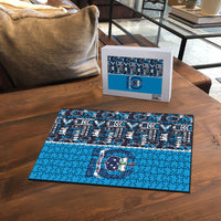 Samoan Warrior Island Heritage Puzzle Ocean Island Geometry Blue Style LT9 - Polynesian Pride