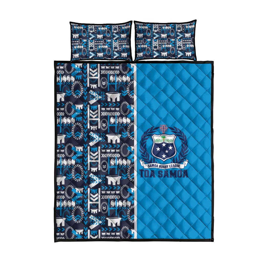 Samoan Warrior Island Heritage Quilt Bed Set Ocean Island Geometry Blue Style LT9 - Polynesian Pride