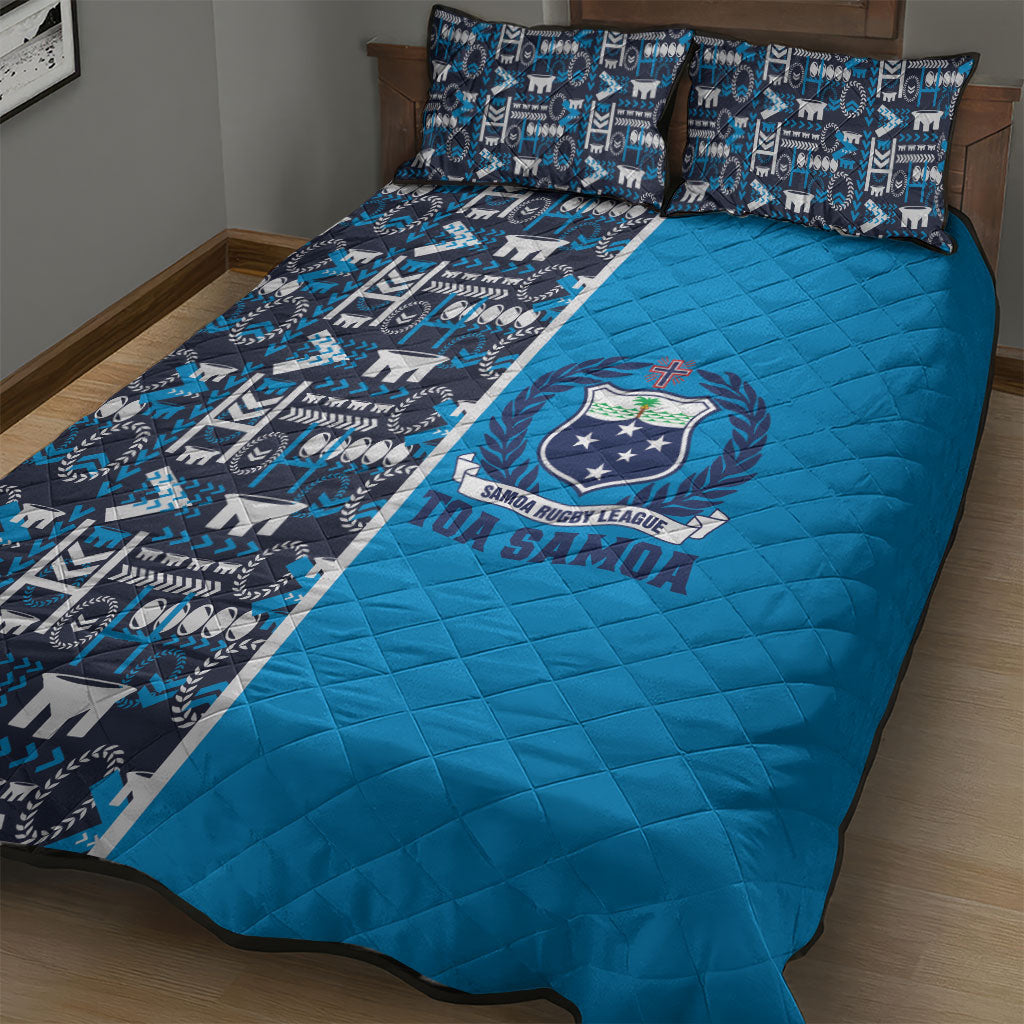 Samoan Warrior Island Heritage Quilt Bed Set Ocean Island Geometry Blue Style LT9 - Polynesian Pride