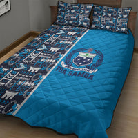 Samoan Warrior Island Heritage Quilt Bed Set Ocean Island Geometry Blue Style LT9 - Polynesian Pride