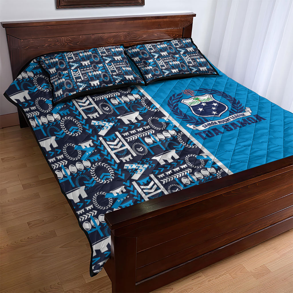 Samoan Warrior Island Heritage Quilt Bed Set Ocean Island Geometry Blue Style LT9 - Polynesian Pride