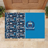 Samoan Warrior Island Heritage Rubber Doormat Ocean Island Geometry Blue Style LT9 Blue - Polynesian Pride