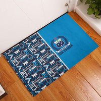 Samoan Warrior Island Heritage Rubber Doormat Ocean Island Geometry Blue Style LT9 - Polynesian Pride