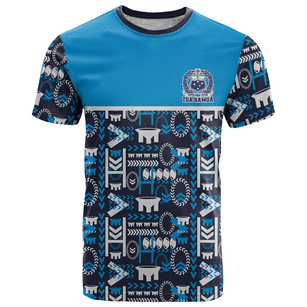 Samoan Warrior Island Heritage T Shirt Ocean Island Geometry Blue Style LT9 Blue - Polynesian Pride