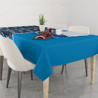 Samoan Warrior Island Heritage Tablecloth Ocean Island Geometry Blue Style LT9 - Polynesian Pride
