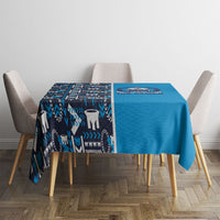 Samoan Warrior Island Heritage Tablecloth Ocean Island Geometry Blue Style LT9 - Polynesian Pride