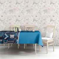 Samoan Warrior Island Heritage Tablecloth Ocean Island Geometry Blue Style LT9 - Polynesian Pride