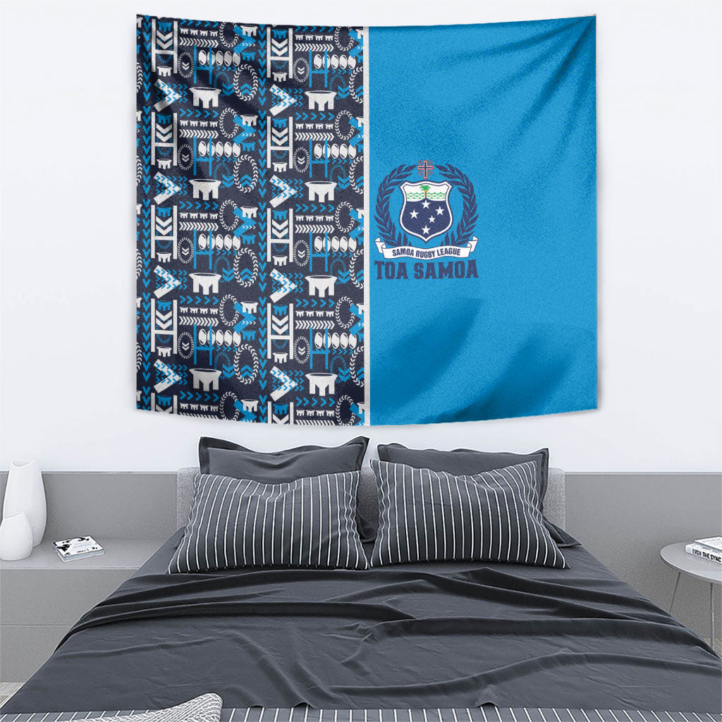 Samoan Warrior Island Heritage Tapestry Ocean Island Geometry Blue Style LT9 - Polynesian Pride