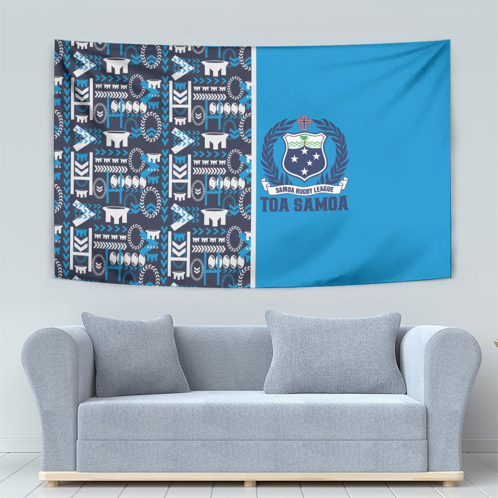 Samoan Warrior Island Heritage Tapestry Ocean Island Geometry Blue Style LT9 - Polynesian Pride
