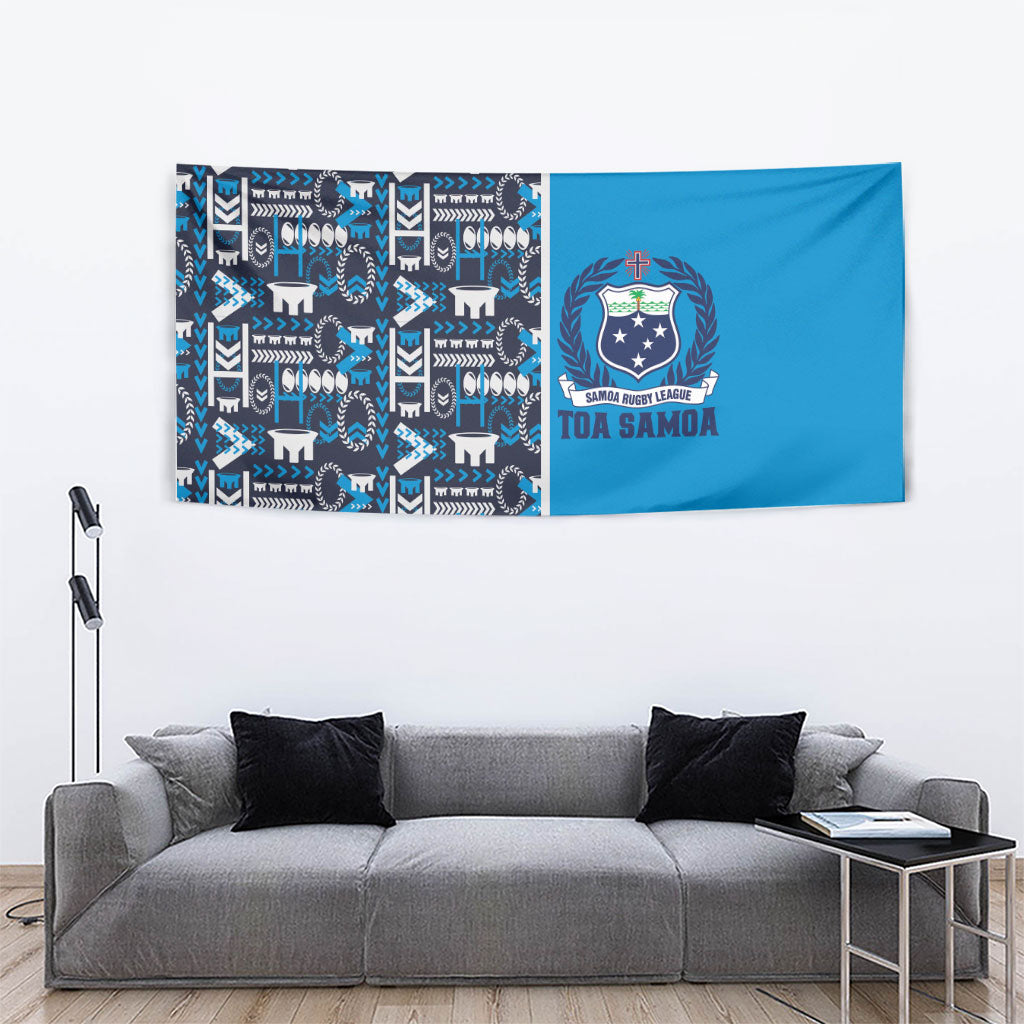 Samoan Warrior Island Heritage Tapestry Ocean Island Geometry Blue Style LT9 - Polynesian Pride