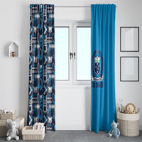Samoan Warrior Island Heritage Window Curtain Ocean Island Geometry Blue Style LT9 - Polynesian Pride