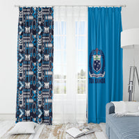 Samoan Warrior Island Heritage Window Curtain Ocean Island Geometry Blue Style LT9 - Polynesian Pride