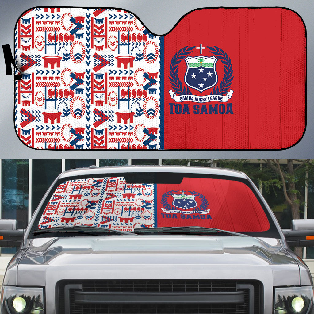 Samoan Warrior Island Heritage Auto Sun Shade Ocean Island Geometry Red Style LT9 Red - Polynesian Pride