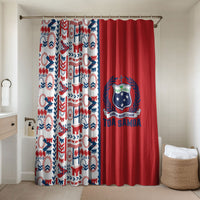 Samoan Warrior Island Heritage Bathroom Set Ocean Island Geometry Red Style LT9 Shower Curtain Only Red - Polynesian Pride
