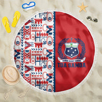 Samoan Warrior Island Heritage Beach Blanket Ocean Island Geometry Red Style LT9 One Size 150cm Red - Polynesian Pride
