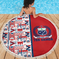 Samoan Warrior Island Heritage Beach Blanket Ocean Island Geometry Red Style LT9 - Polynesian Pride