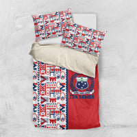 Samoan Warrior Island Heritage Bedding Set Ocean Island Geometry Red Style LT9 US Twin 172cm x 218cm Red - Polynesian Pride