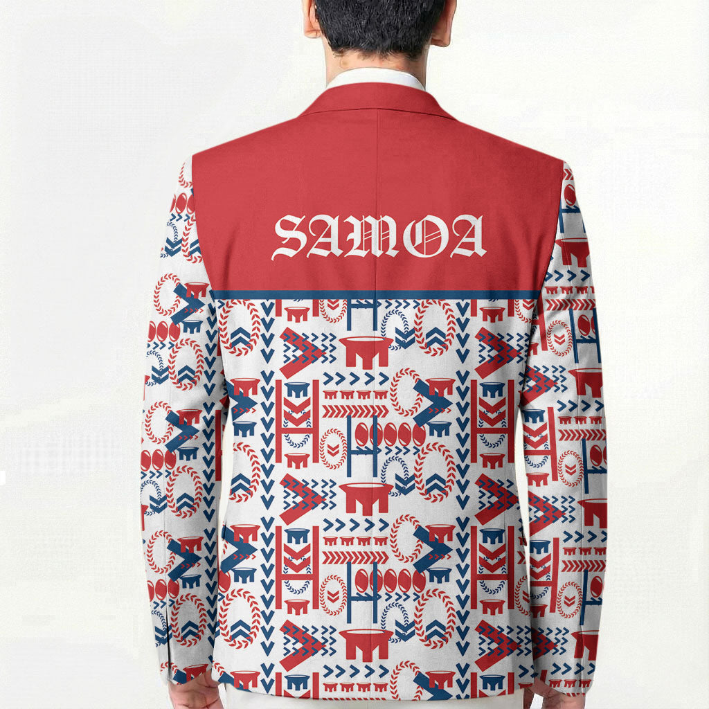 Samoan Warrior Island Heritage Blazer Ocean Island Geometry Red Style LT9 - Polynesian Pride
