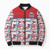 Samoan Warrior Island Heritage Bomber Puffer Jacket Ocean Island Geometry Red Style LT9 Unisex Red - Polynesian Pride