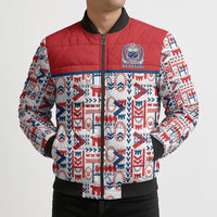 Samoan Warrior Island Heritage Bomber Puffer Jacket Ocean Island Geometry Red Style LT9 - Polynesian Pride