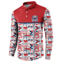 Samoan Warrior Island Heritage Button Sweatshirt Ocean Island Geometry Red Style LT9 - Polynesian Pride