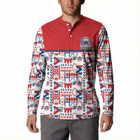 Samoan Warrior Island Heritage Button Sweatshirt Ocean Island Geometry Red Style LT9 - Polynesian Pride