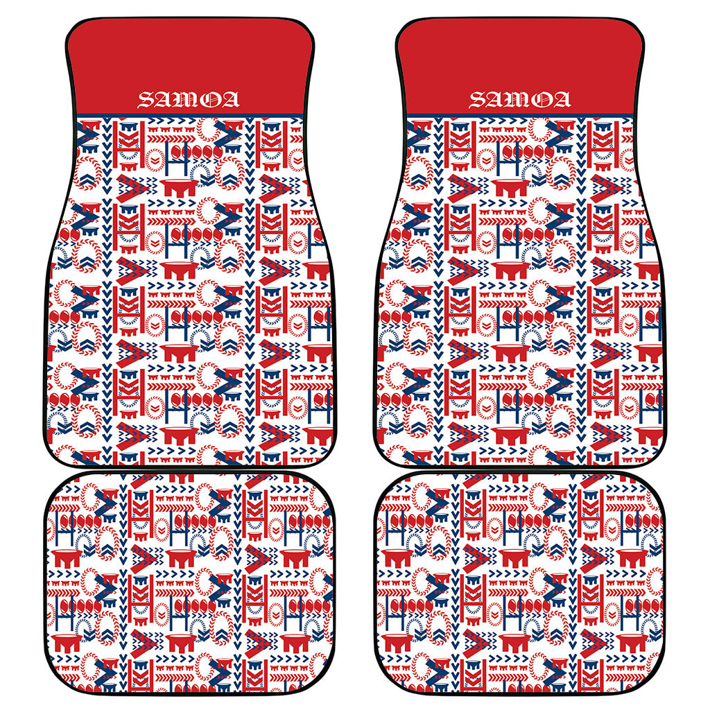Samoan Warrior Island Heritage Car Mats Ocean Island Geometry Red Style LT9 - Polynesian Pride